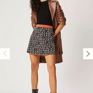 Anthropologie Orange and Black Textured Mini Skirt XS